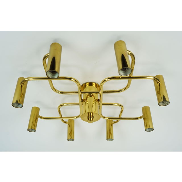 Large Vintage Sputnik Brass Ceiling Lamp, 1970s For Sale - Image 9 of 12