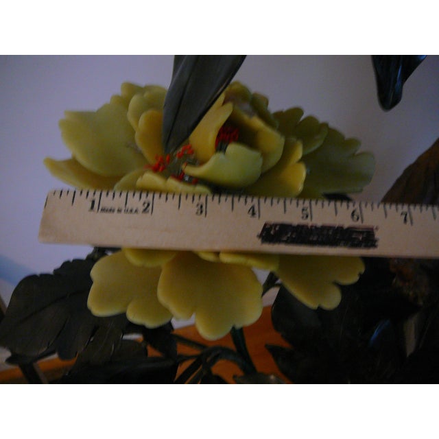 Life-Size Jade Carnelian Quartz Tree in Cloisonne Pot - 12 Flowers For Sale - Image 9 of 9