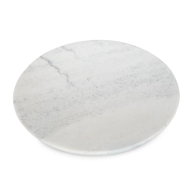 Contemporary Large White Modern Minimalist Marble Plate / Bowl For Sale - Image 3 of 5