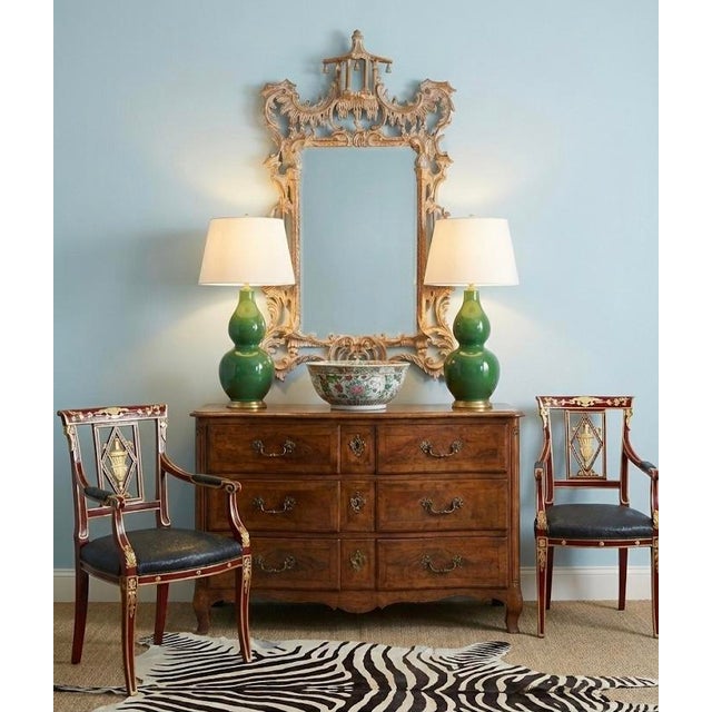 1970s Italian Chinese Chippendale Style Cerused Carved Wood Pagoda Form LaBarge Mirror For Sale In Atlanta - Image 6 of 6