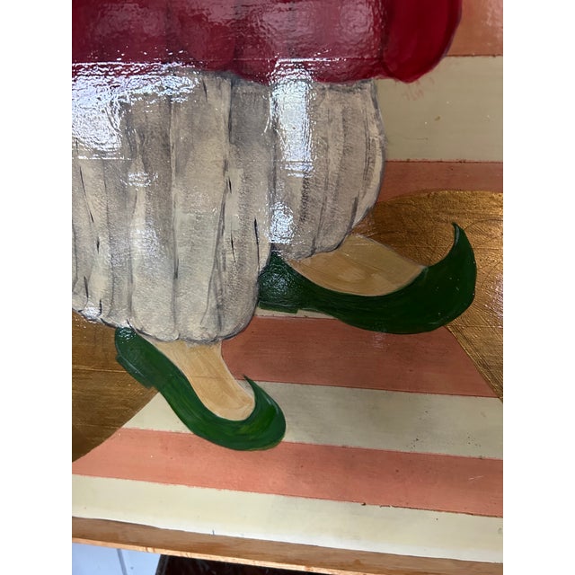 Wood Contemporary Chinoiserie Figural Paintings on Panels -A Pair For Sale - Image 7 of 10