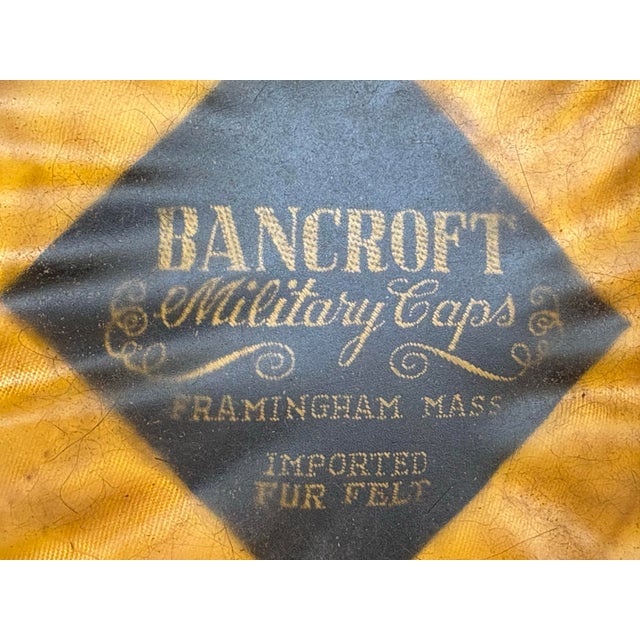 Vintage WWII–Korean War Era u.s. Army Officer Visor Cap by Bancroft (Imported Fur Felt) For Sale - Image 9 of 12