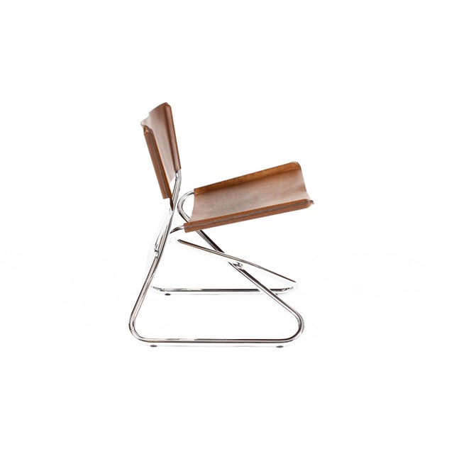 1970s Vintage Mid Century Tubular Chrome Folding ‘Z-Down’ Lounge Chair — Erik Magnussen for Torben Ørskov For Sale - Image 5 of 11