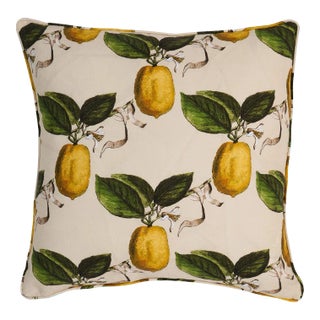 Schumacher x Johnson Hartig Le Citron 20" Pillow in Natural For Sale