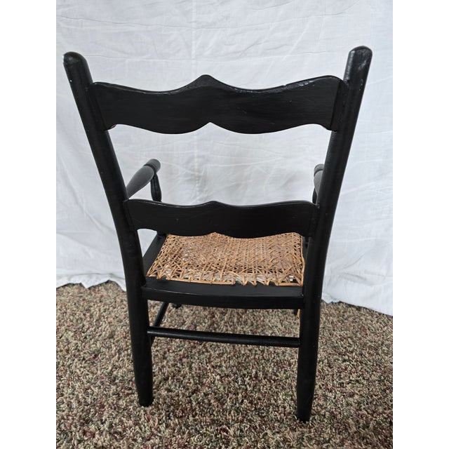 Farmhouse Late 19th Century Antique Child’s Armchair With Original Caned Seat For Sale - Image 3 of 6