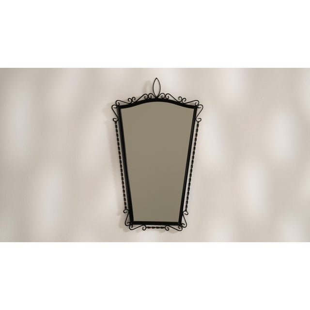 Rustic Wrought Iron Wall Mirror, Antique, France, Circa 1970 For Sale - Image 3 of 8