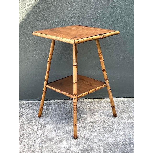 Vintage Bamboo Side Table For Sale In West Palm - Image 6 of 12