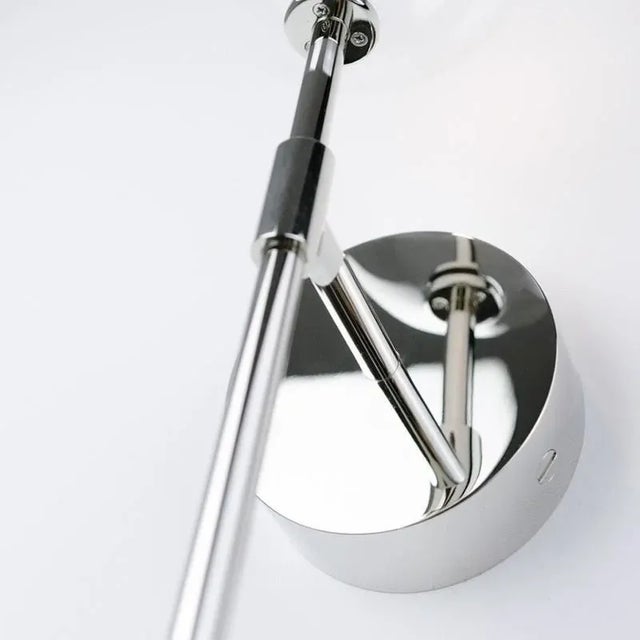 Contemporary Dawn Single Polished Nickel Wall Sconce by Schwung For Sale - Image 3 of 4