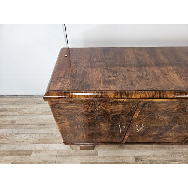 Art Deco Three-Door Walnut Burl Sideboard, 1940 For Sale - Image 3 of 18