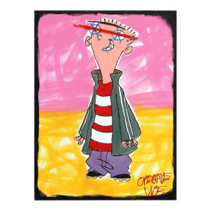 Ed - Pop Art Cartoon Inspired Character Painting on Canvas Original Artwork by Randy Morales