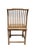 Antique Cantonese Natural Carved Elm Wood Chinoiserie Side Chair 36.5" H For Sale - Image 4 of 7