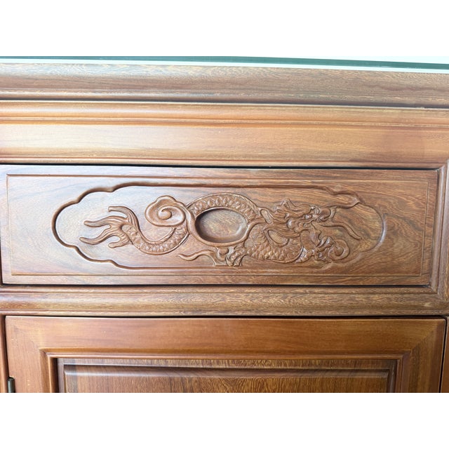 Asian Traditional Asian / Oriental Modern / Vintage Ming-Style Credenza For Sale - Image 3 of 8