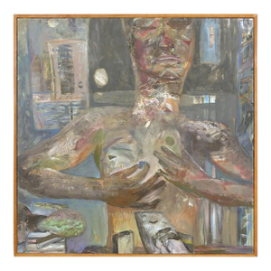 1990s Figurative Abstract Oil Painting "Pandora's Box" by Warren Fischer