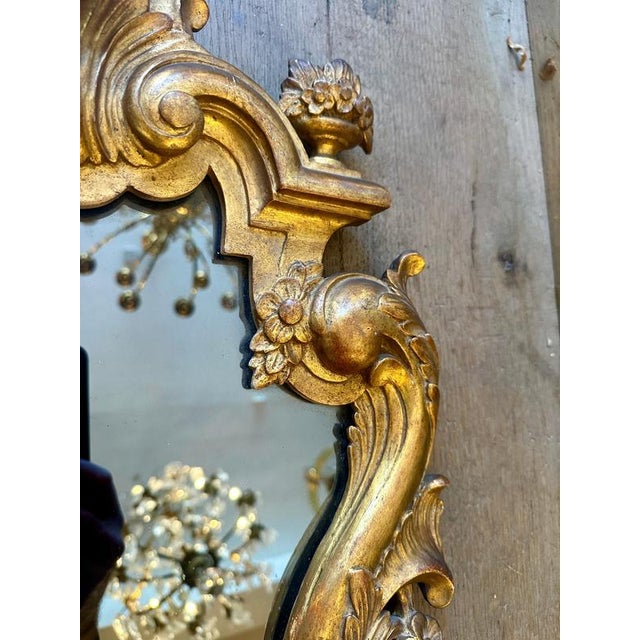 Antique Italian Gold Giltwood Carved Mirrors, 1900, Set of 2 For Sale - Image 6 of 15