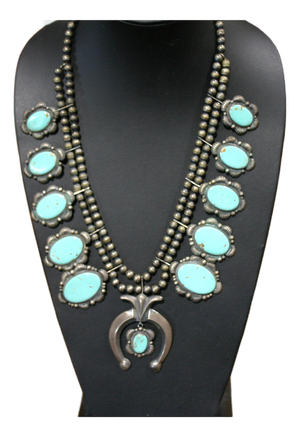 1980s Navajo, Kirk Smith, Squash Blossom Necklace