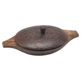 20th Century Brown Palmwood Decorative Vide Poche For Sale