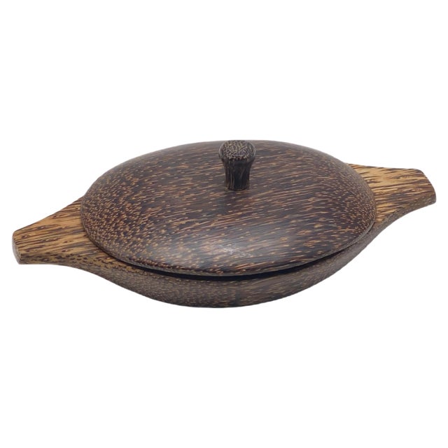 20th Century Brown Palmwood Decorative Vide Poche For Sale