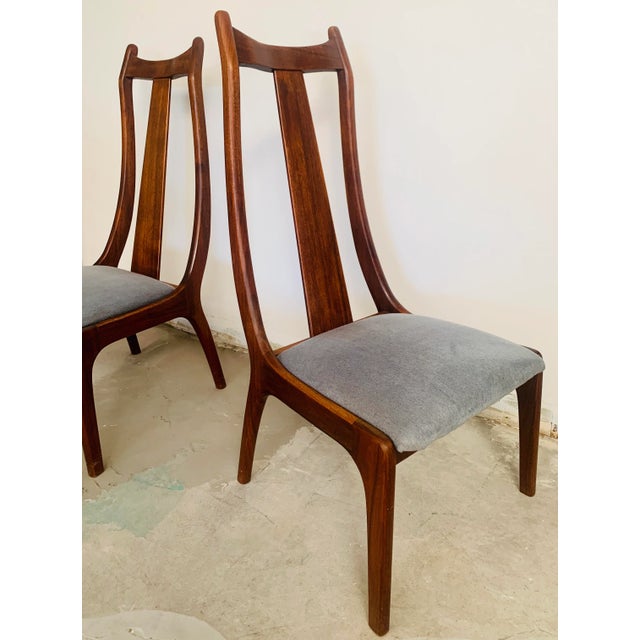 Mid-Century Modern Mid-Century Modern Walnut Low Chairs - A Pair For Sale - Image 3 of 11