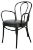 Black Leather No. 18 Chair with Arms by Michael Thonet for Thonet For Sale