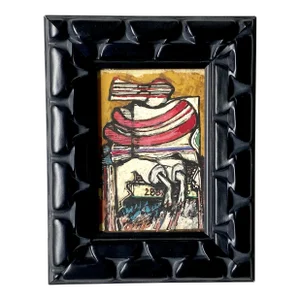 Original Neo Expressionist Painting on Board by Jack Hammack 1974, Framed