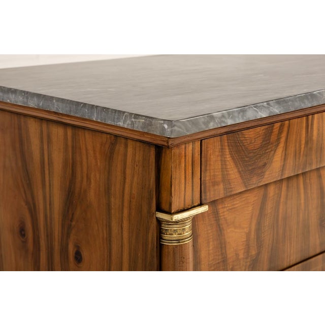 19th Century Italian Walnut Commode with Marble Top For Sale - Image 6 of 10