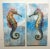 Vintage Seahorse Diptych Painting - Set of 2 For Sale - Image 9 of 9