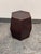 Contemporary Hexagonal Embossed Leather Side Table, Vintage For Sale - Image 3 of 12