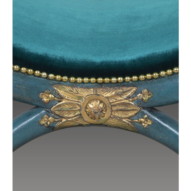 Antique X-Frame Window Stool, 1820 For Sale - Image 9 of 11