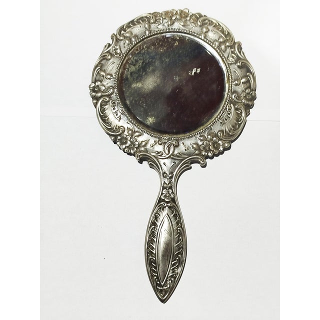 Metal Silver Hand Mirror, 19th Century For Sale - Image 7 of 7