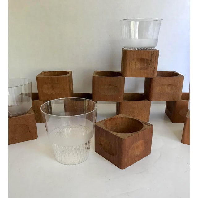 Mid 20th Century Swedish Teak Cup Holders Herbert B Hyman’s Square - 12 For Sale In Los Angeles - Image 6 of 8