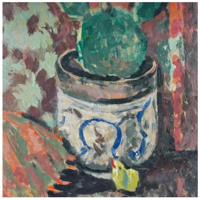 Roger Mühl, Roger Muhl Fauvist Still Life Cactus Ecole de Paris French Oil Painting Paques, 1958 For Sale - Image 13 of 14