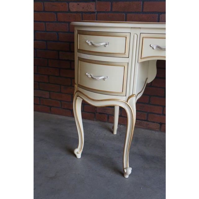 French Provincial Drexel Touraine Collection Hand Painted Writing Desk For Sale - Image 3 of 9