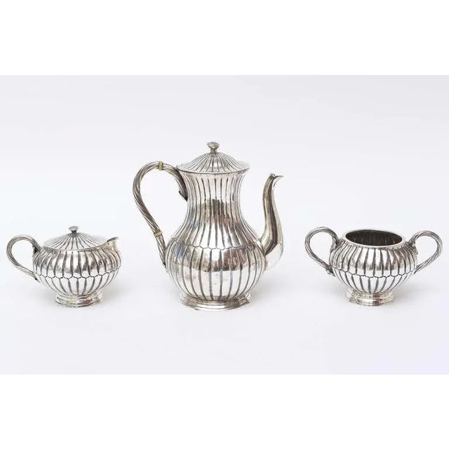 Mid-Century Modern Vintage Hallmarked Sanborn Sterling Silver Mid Century Modern Tea/Coffee Service Set 3 For Sale - Image 3 of 9