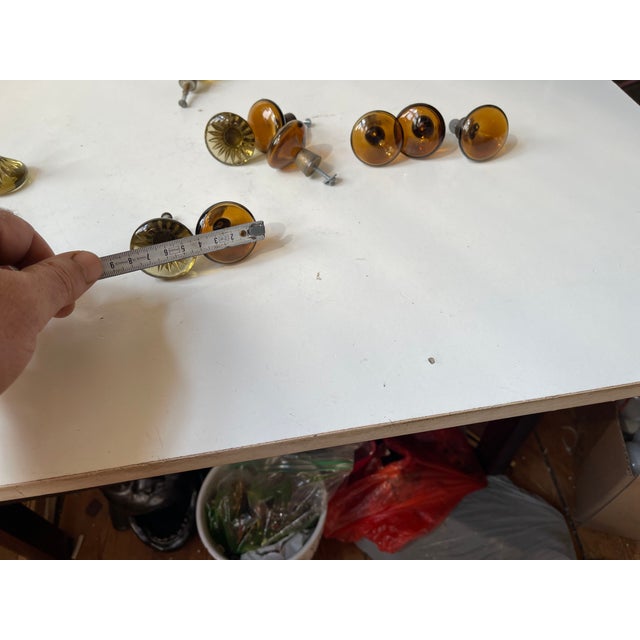 Vintage Swedish Green and Amber Glass Knobs, 1960s, Set of 10 For Sale - Image 10 of 11