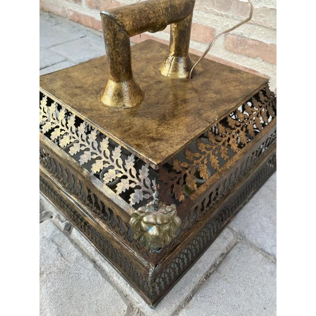 Gold Vintage Brass Pendant Light, 1940s For Sale - Image 8 of 10