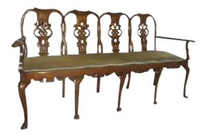 English Quadruple Chair Back Settee 18th Century