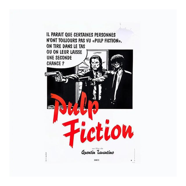 Pulp Fiction Original Vintage Movie Poster by Bernard Bittler, French, 1994 For Sale