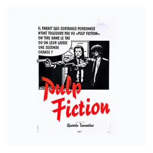 Pulp Fiction Original Vintage Movie Poster by Bernard Bittler, French, 1994
