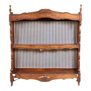 19th Century French Provincial Walnut Diminutive Display Shelf For Sale