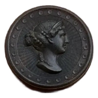 Ooak Antique Wood Box/ Pressed Horn Mourning Cameo For Sale