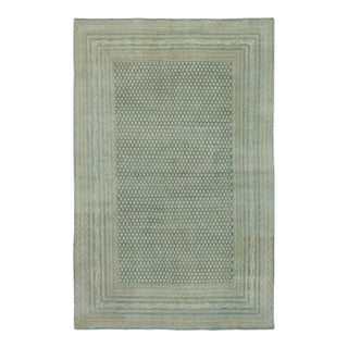 Antique Persian Saraband Rug With Intricate Boteh Grid in Green Hues - Rug & Kilim For Sale