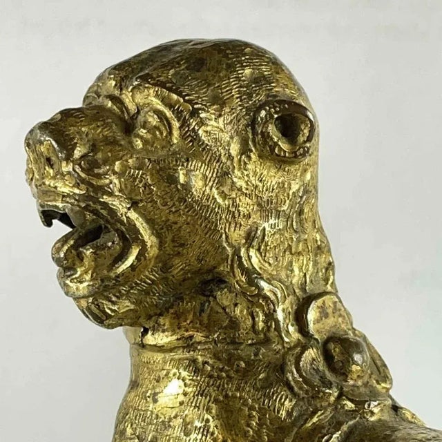 Gilded Bronze Lions, Nuremberg, Germany, 1500s, Set of 2 For Sale - Image 5 of 10