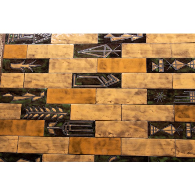 Coffee Table in Glazed Ceramic with Steel Base by Jean Garbero for Vallauris, 1950s For Sale - Image 11 of 16