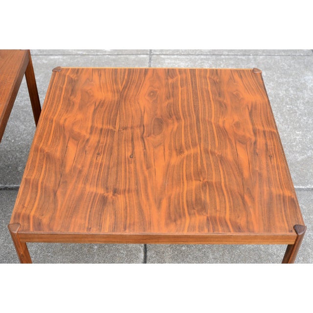 Wood Danish Hans Olsen Teak Square Coffee Side Tables - a Pair For Sale - Image 7 of 13