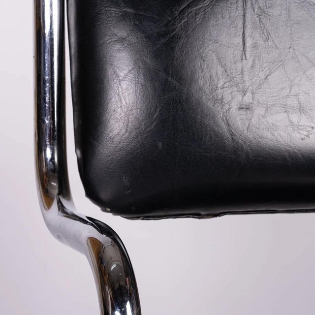 Animal Skin Black Leather Chair from the Mánes Exhibition Hall For Sale - Image 7 of 12