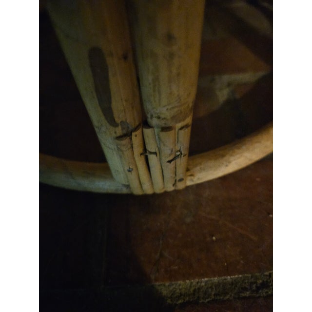 1970s Vintage Bamboo and Wicker Side Table/Plant Stand For Sale - Image 5 of 11