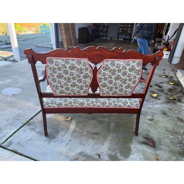 Victorian Bench Antique Settee For Sale In San Francisco - Image 6 of 8