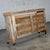 Marvelous vintage Rustic distressed wood & ceramic inset top bookshelf console table or rolling bar with new casters....