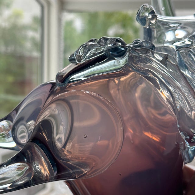 Mid-Century Murano Glass Sculptural Bull in Shades of Purple For Sale - Image 10 of 11