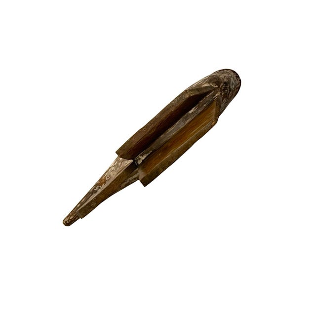 Wood Late 20th Century Fish Sculpture Large Hand Carved Figurine Wood Vintage Coastal Decor For Sale - Image 7 of 7